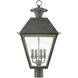 Wentworth 4 Light 28 inch Charcoal Outdoor Extra Post Top Lantern, Extra Large