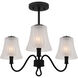 McKinney 3 Light 21.75 inch Matte Black Semi-Flush Mount Ceiling Light, Extra Large