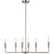 Park Slope 6 Light 31 inch Brushed Nickel Chandelier Ceiling Light
