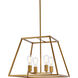 Declan 4 Light 20 inch Brass Pendant Ceiling Light