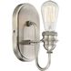 Uptown Edison 1 Light 13.25 inch Plated Pewter Bath Light Wall Light
