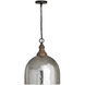 Chandler 1 Light 15 inch Grey Wash and Dark Pewter Pendant Ceiling Light