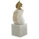 Brass Squirrel and Quartz 10 X 3 inch Sculpture, on Marble, Large