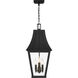 Chateau Grande 4 Light 12 inch Coal/Gold Outdoor Hanging, The Great Outdoors