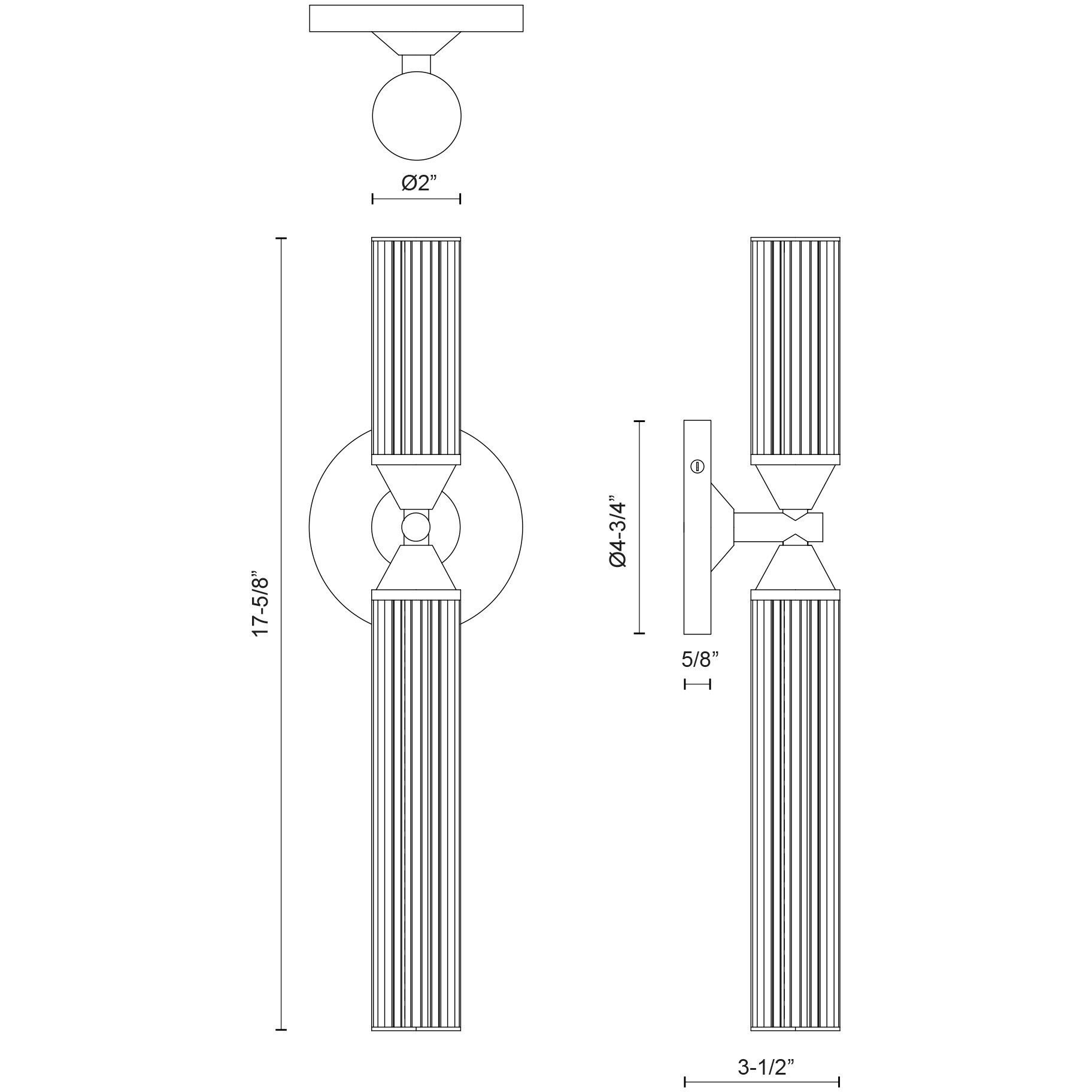 Edwin Wall/Vanity Light Wall Light in Vintage Brass