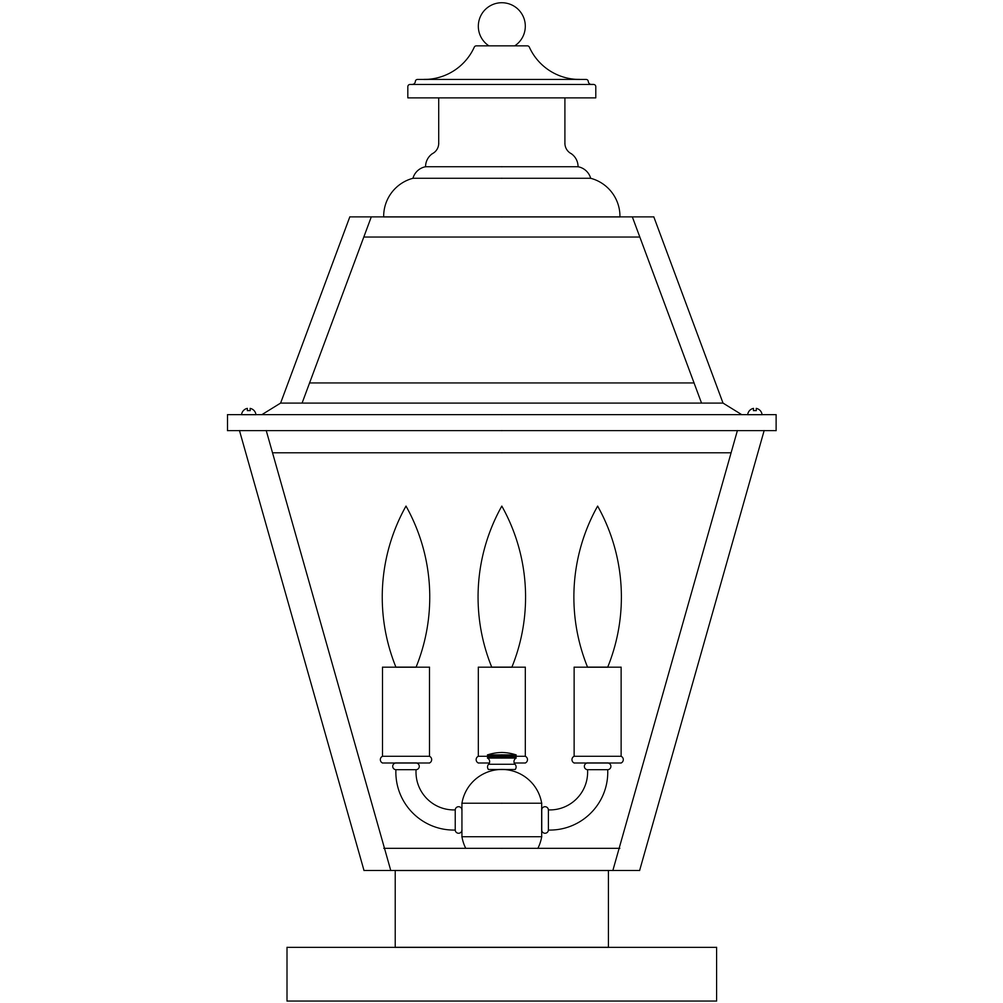 Inverness 3 Light 18.5 inch Verdigris Patina Column Mount in Rain Mist