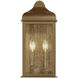 Madrid 2 Light 16 inch Weathered Brass Outdoor Wall Sconce