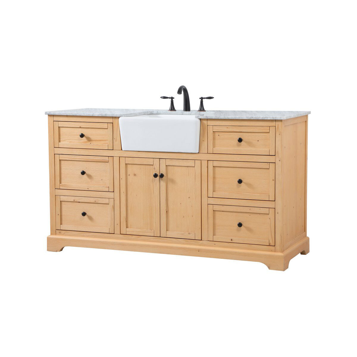 Franklin 60 X 22 X 35 inch Natural Wood Bathroom Vanity Cabinet