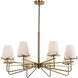 Lassen 8 Light 36 inch Warm Brass Chandelier Ceiling Light