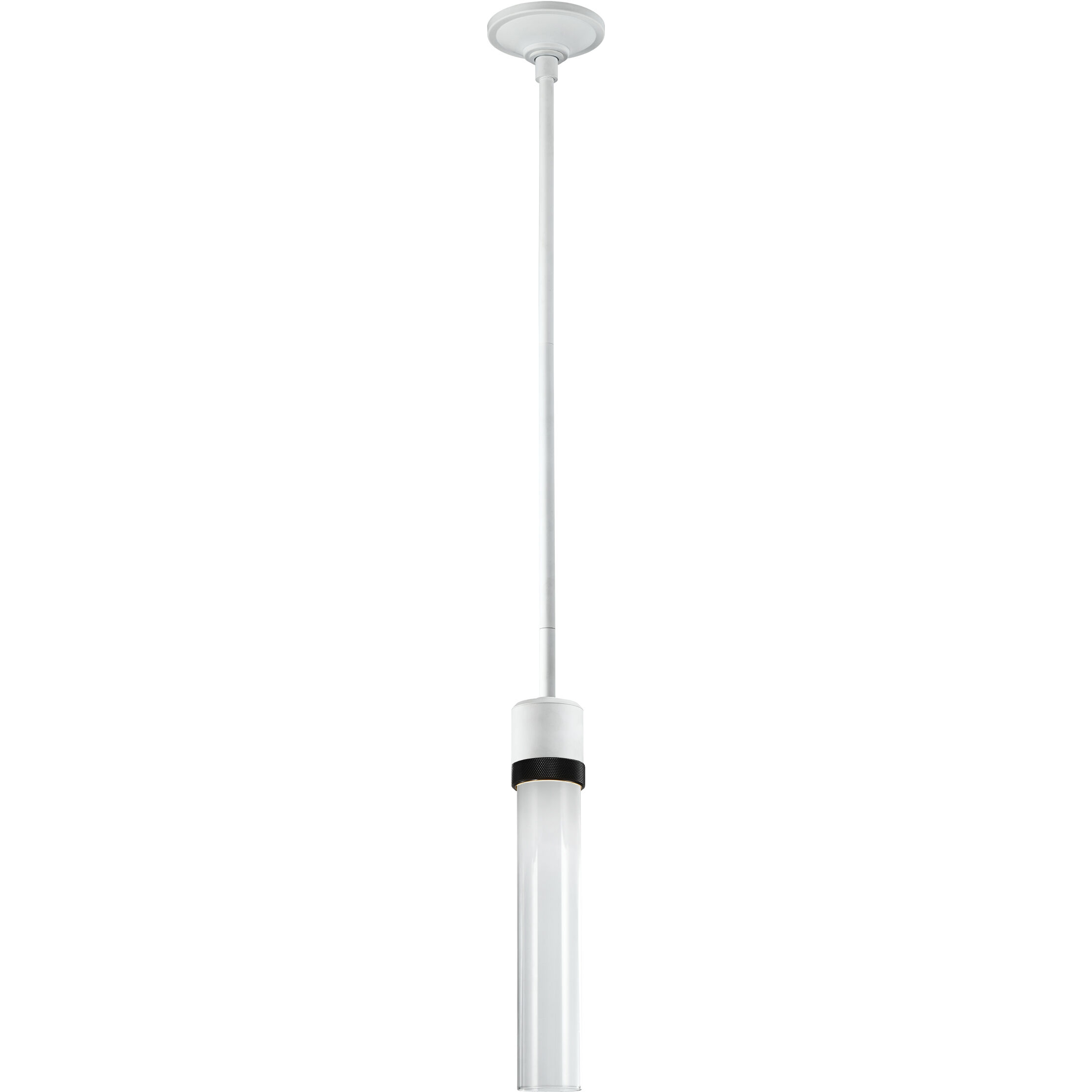 Zigrina 1 Light 5.13 inch Matte White with Satin Brushed Black Pendant Ceiling Light