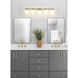 Neoma 5 Light 38.25 inch Modern Gold Vanity Wall Light