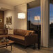 Taper 92 inch 9 watt Black and Satin Nickel Arc Floor Lamp Portable Light