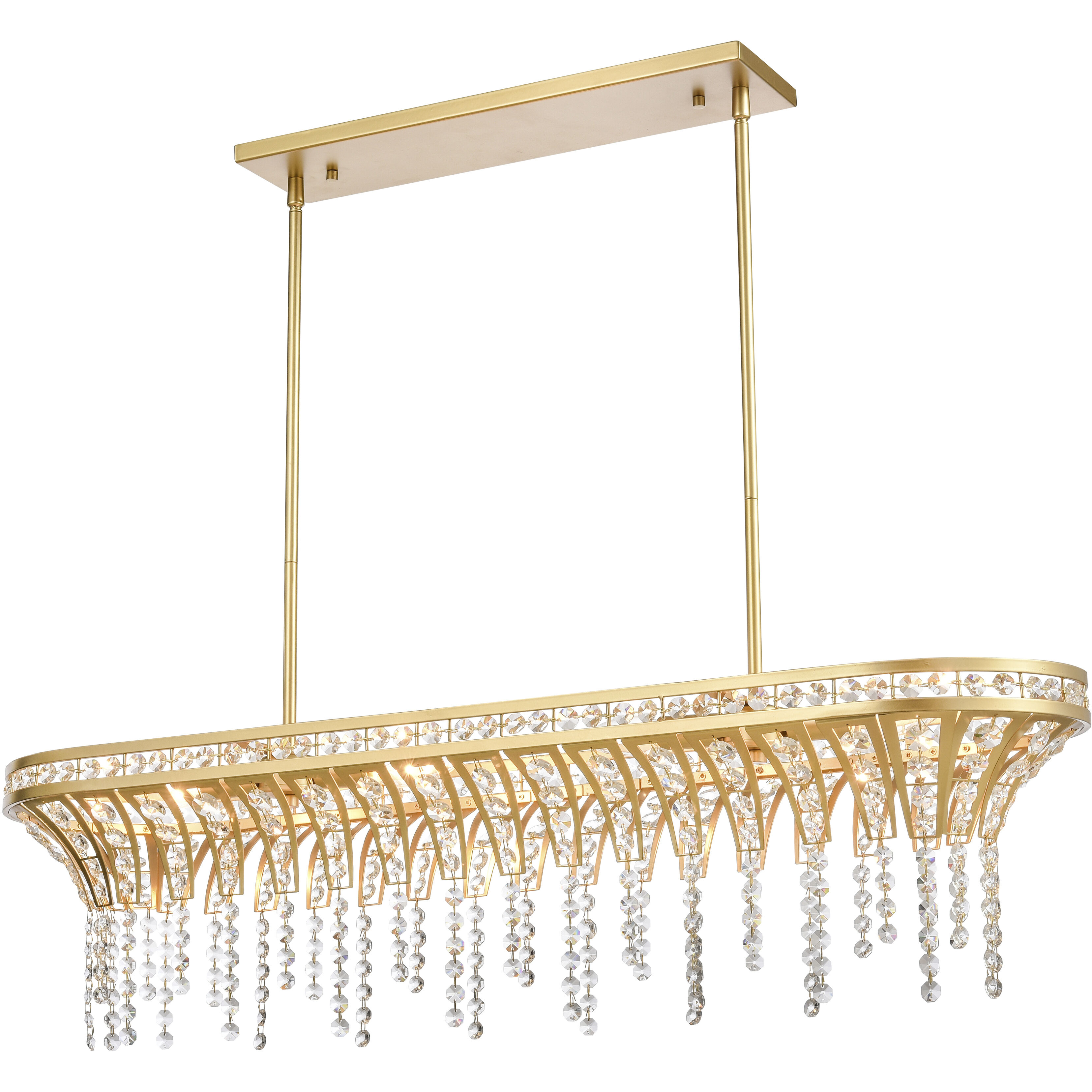Fantania 4 Light 36 inch Champagne Gold Linear Chandelier Ceiling Light
