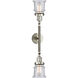 Franklin Restoration Small Canton LED 16.5 inch Brushed Satin Nickel Bath Vanity Light Wall Light in Seedy Glass, Franklin Restoration