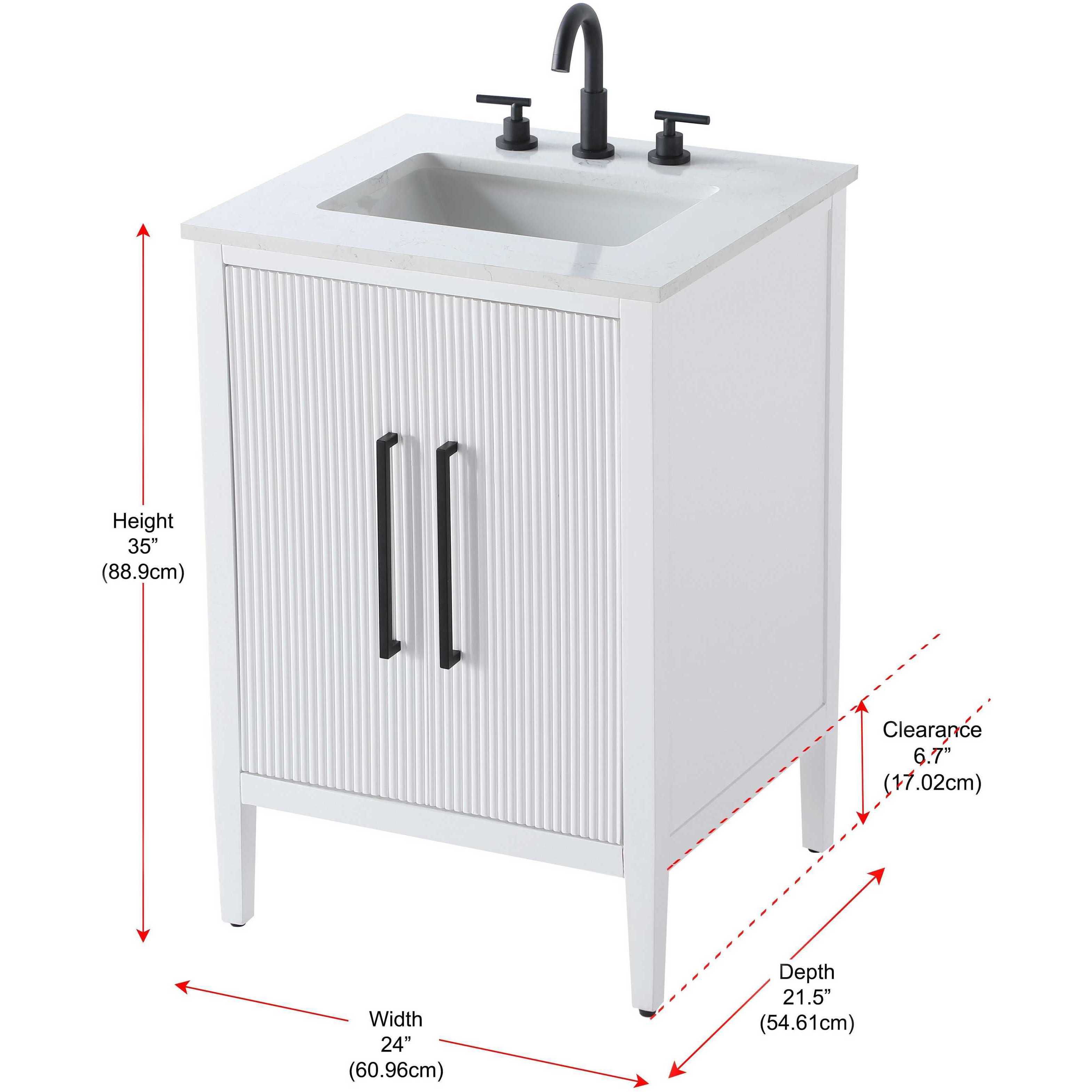 Blakely 24 X 35 inch White Bathroom Vanity Cabinet
