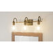 Boyton 3 Light 24 inch Weathered Brass Bath Light Wall Light