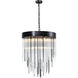 Waterfall 9 Light 24 inch Satin Brushed Black Chandelier Ceiling Light