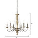 Maybel 6 Light 34 inch White Finish Chandelier Ceiling Light