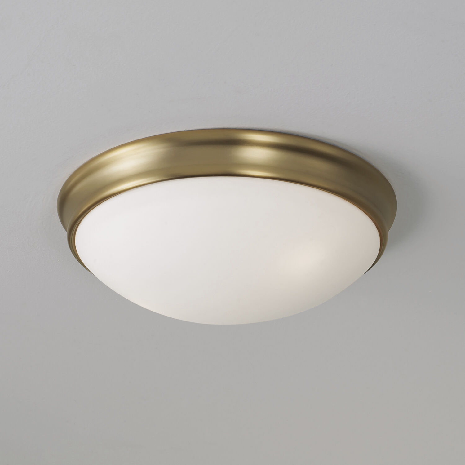 Hansen 3 Light 14 inch Aged Brass Flush Mount Ceiling Light