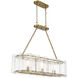 Genry 3 Light 41 inch Warm Brass Linear Chandelier Ceiling Light