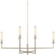 Courante 6 Light 44.75 inch Champagne and Frosted White Chandelier Ceiling Light