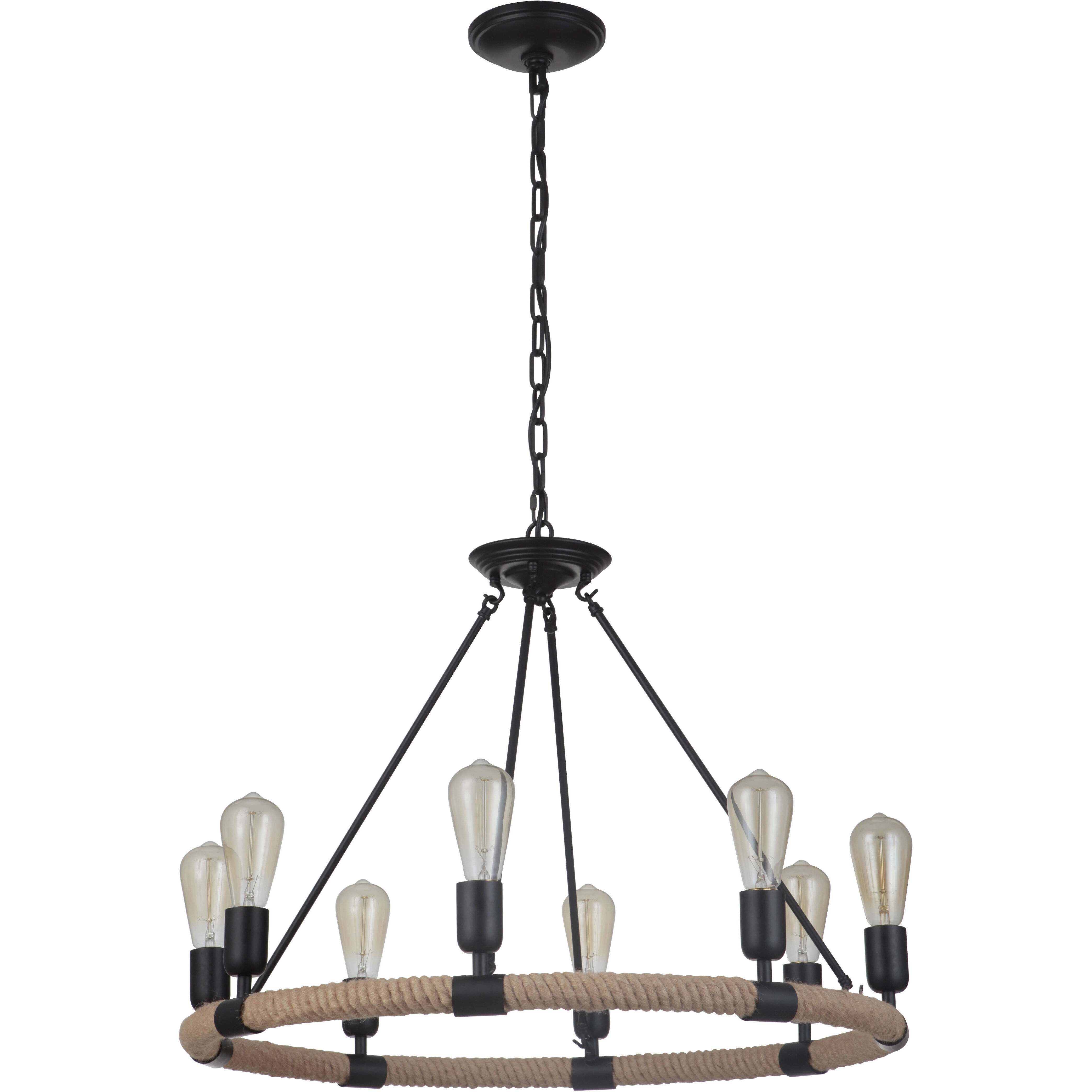 Dillon 8 Light 30.08 inch Flat Black Chandelier Ceiling Light