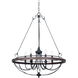 Helena 6 Light 28 inch Texture Gray W and Moroccan Bronze Chandelier Ceiling Light