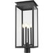 Nova 4 Light 27.5 inch Black Outdoor Post Mount Fixture in Clear Glass