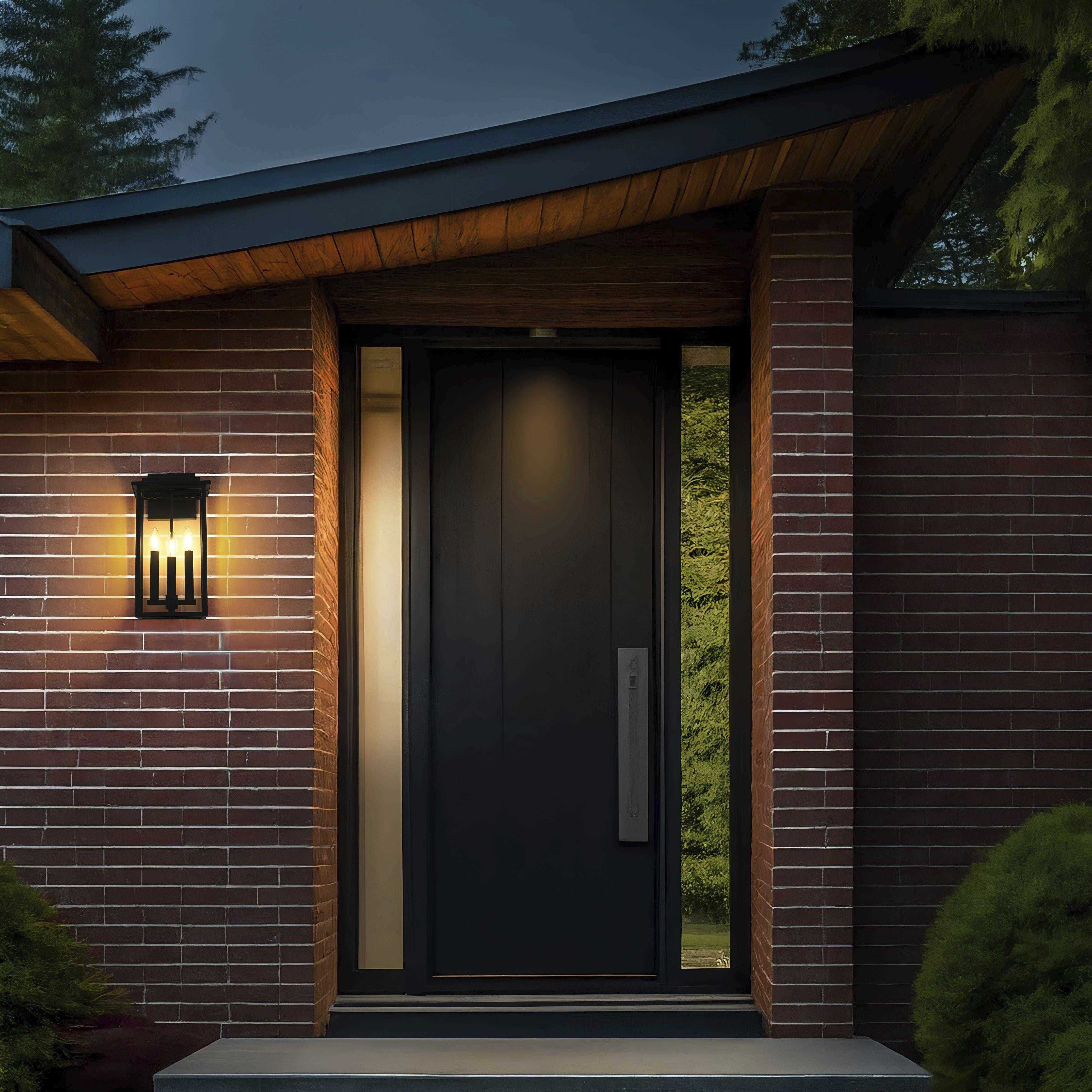 Kaysen 3 Light 18 inch Black Outdoor Wall Sconce