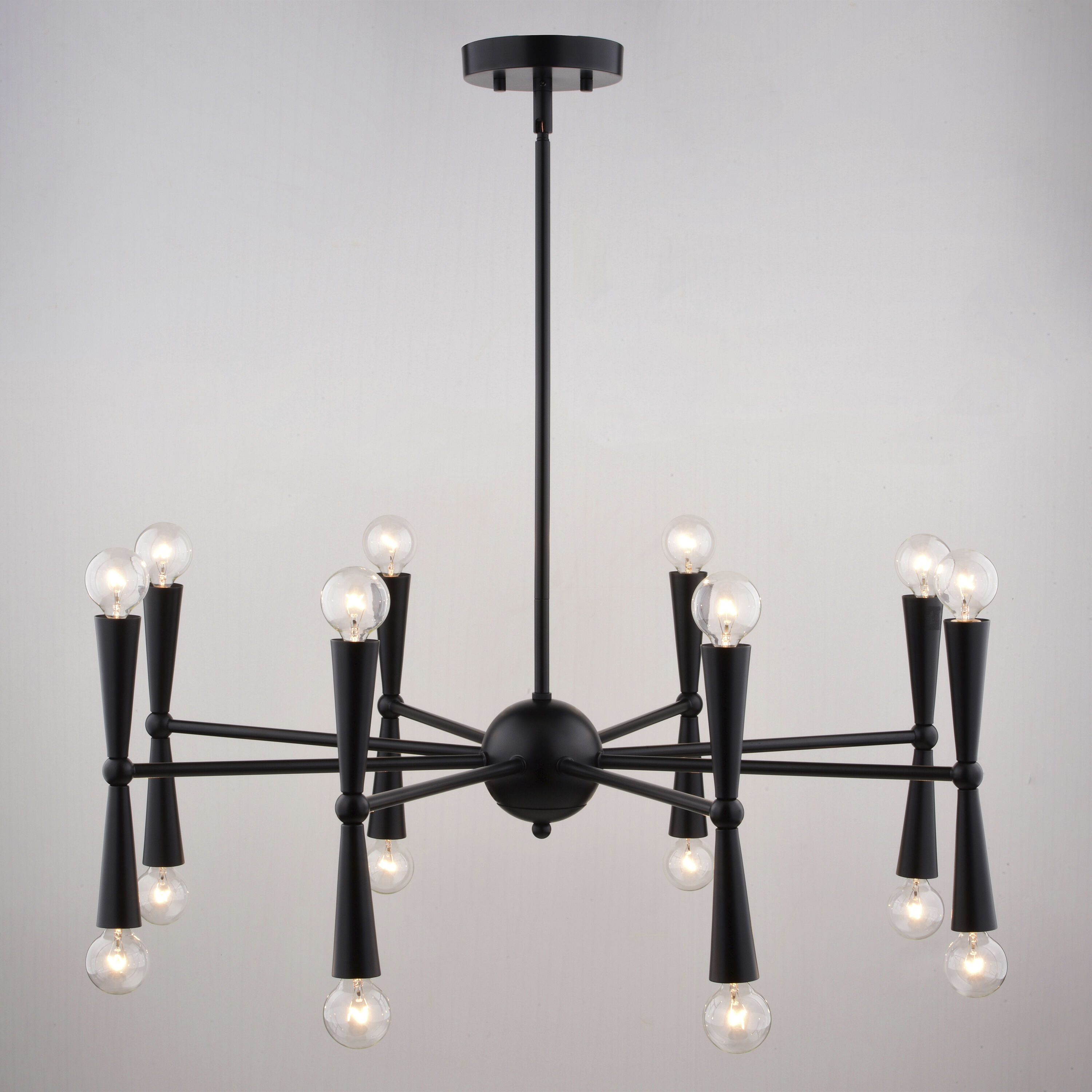 Drake 16 Light 29 inch Matte Black Chandelier Ceiling Light