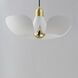 Poppy LED 17.75 inch White with Satin Brass Single Pendant Ceiling Light in White and Satin Brass