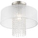 Bella Vista 1 Light 15 inch Brushed Nickel Semi-Flush Mount Ceiling Light