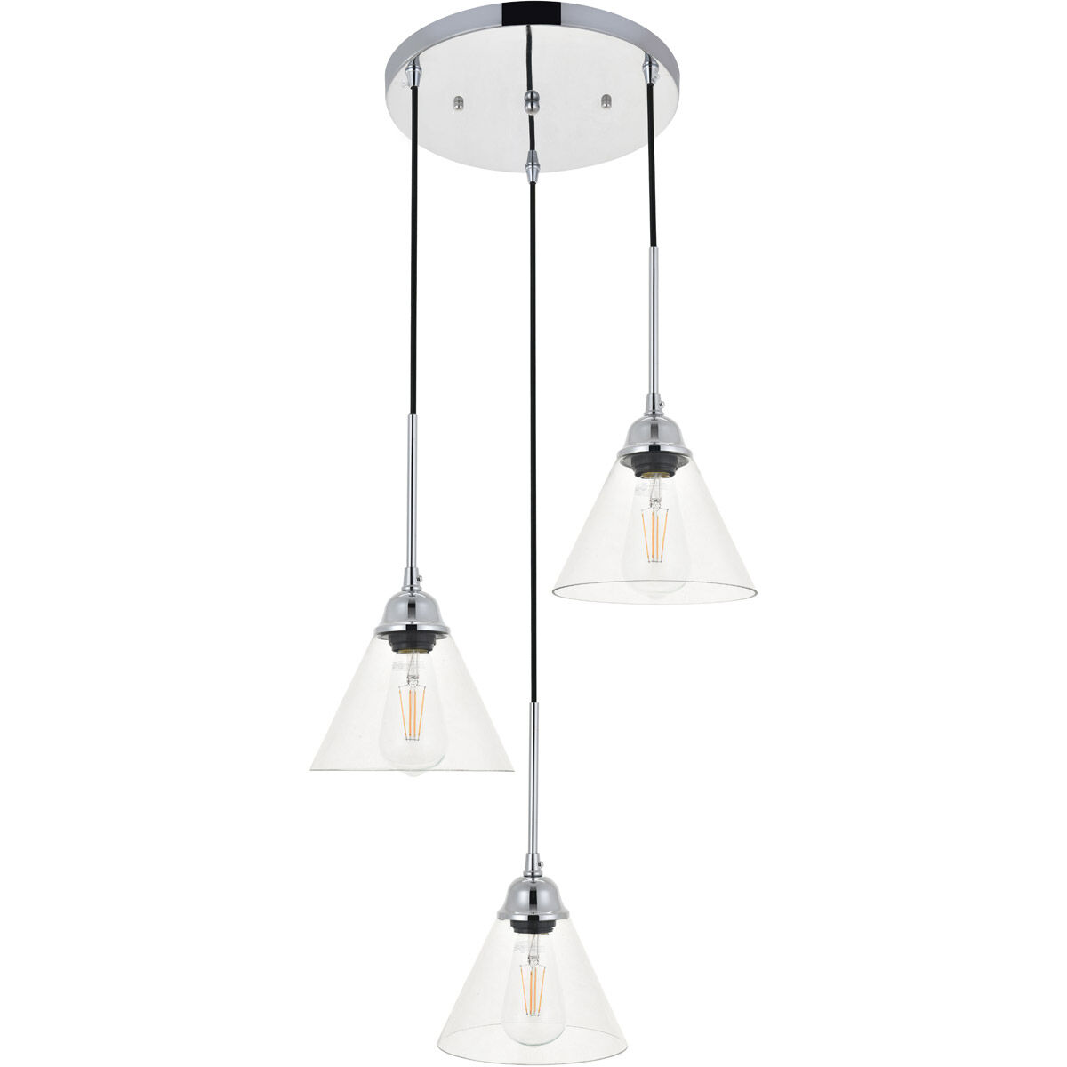 Histoire 3 Light 17.9 inch Chrome Pendant Ceiling Light