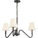 Alora Mood Sloan 3 Light 30 inch Matte Black and White Linen Chandelier Ceiling Light