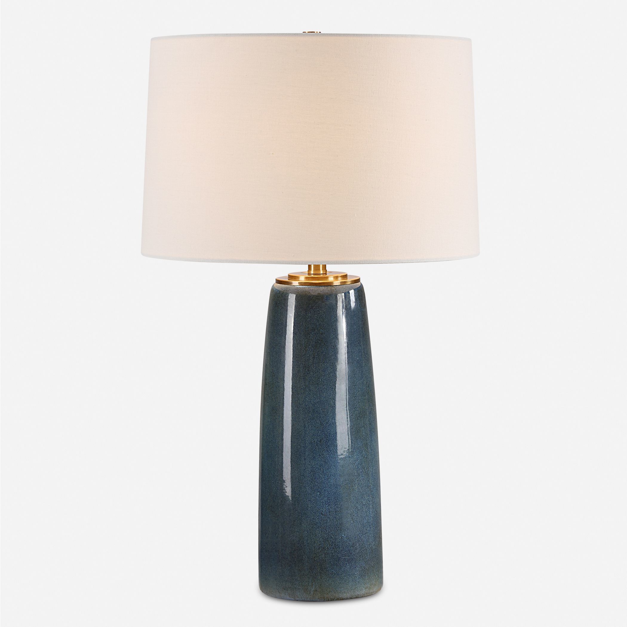 Submerged 26.25 inch 150.00 watt Deep Blue Glaze and Antique Brass Table Lamp Portable Light