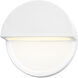 Ambiance LED 8 inch Gloss White ADA Wall Sconce Wall Light, Closed Top Fixture, Dome
