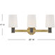 Declan 3 Light 25 inch Heritage Brass with Black Oxide Bath Light Wall Light