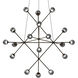 Proton LED 40 inch Polished Black Nickel Pendant Ceiling Light in Smoke Glass