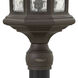 Estate Series Raley 4 Light 26.25 inch Oil Rubbed Bronze Outdoor Post Mount Lantern in Clear Seedy, Non-LED