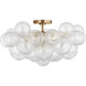 Zia 3 Light 22.83 inch Satin Brass Flush Mount Ceiling Light