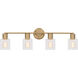 Drew & Jonathan Sayward 4 Light 32.38 inch Satin Brass Wall Bath Fixture Wall Light