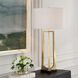 Crossroads 32.5 inch 150.00 watt Antique Brass and Black Marble Table Lamp Portable Light