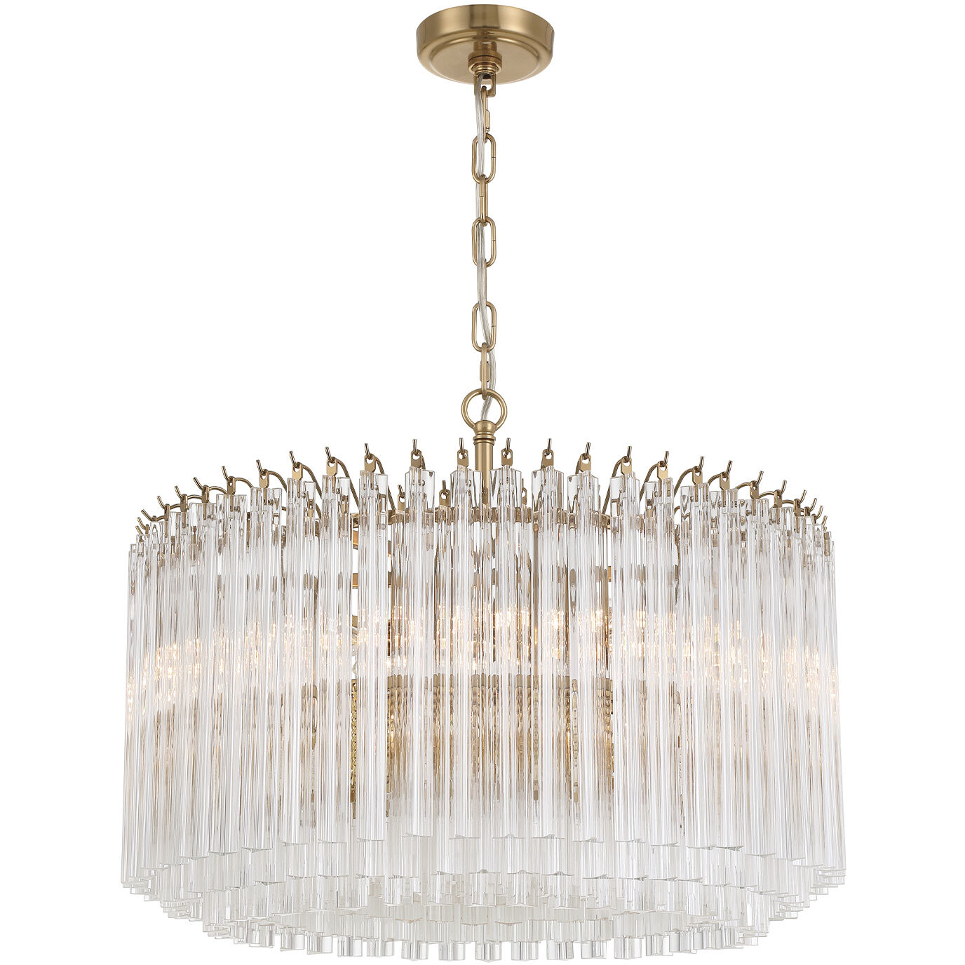 Lofton 7 Light 24 inch Aged Brass Chandelier Ceiling Light