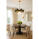 Daphne 1 Light 24.5 inch Matte Black and French Gold Pendant Ceiling Light