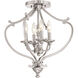 Savannah Row 4 Light 18 inch Brushed Nickel Semi Flush Mount Ceiling Light, Convertible