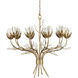 Star Magnolia 10 Light 26.5 inch Antique Brass Chandelier Ceiling Light