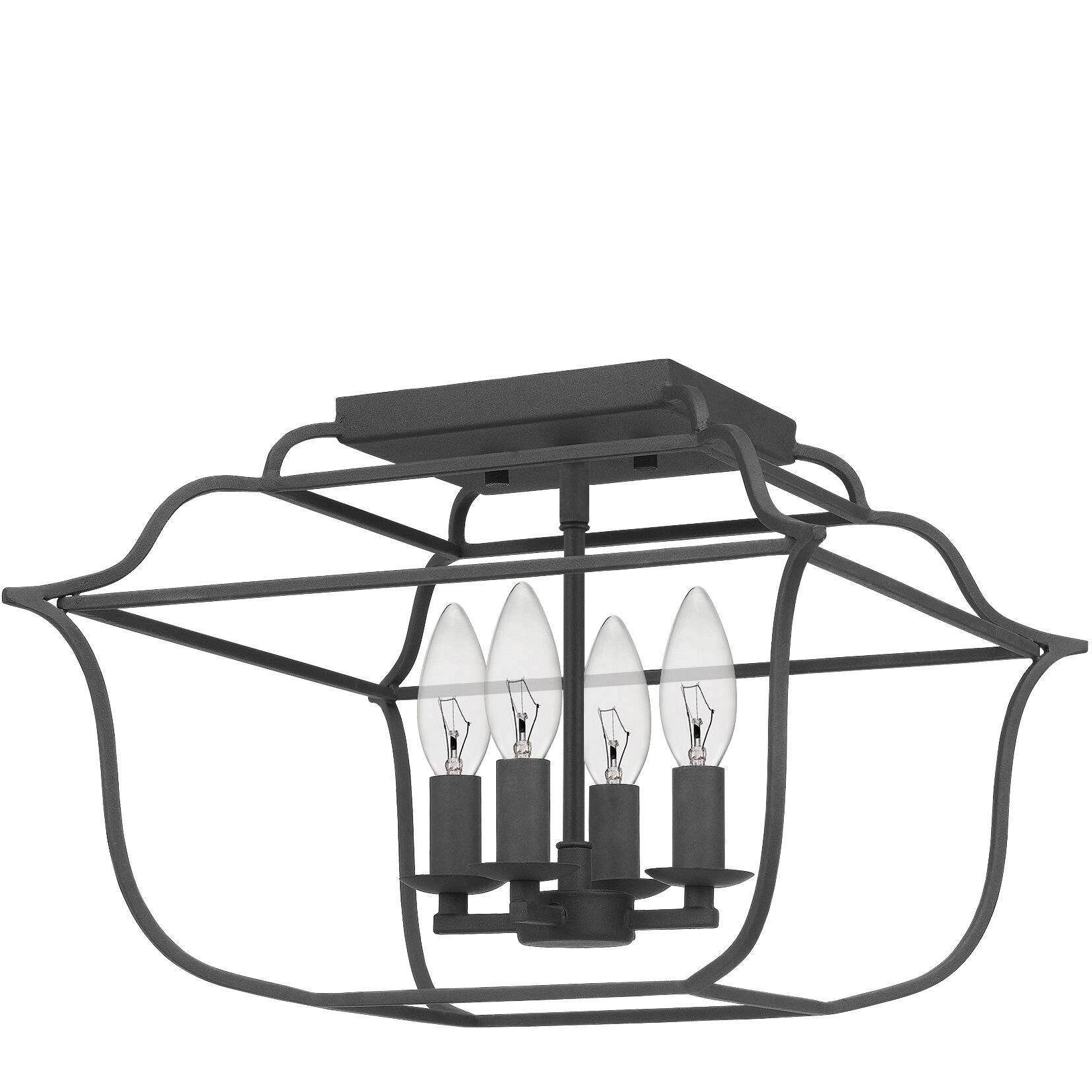 Gallery 4 Light 14 inch Royal Ebony Semi-Flush Mount Ceiling Light 