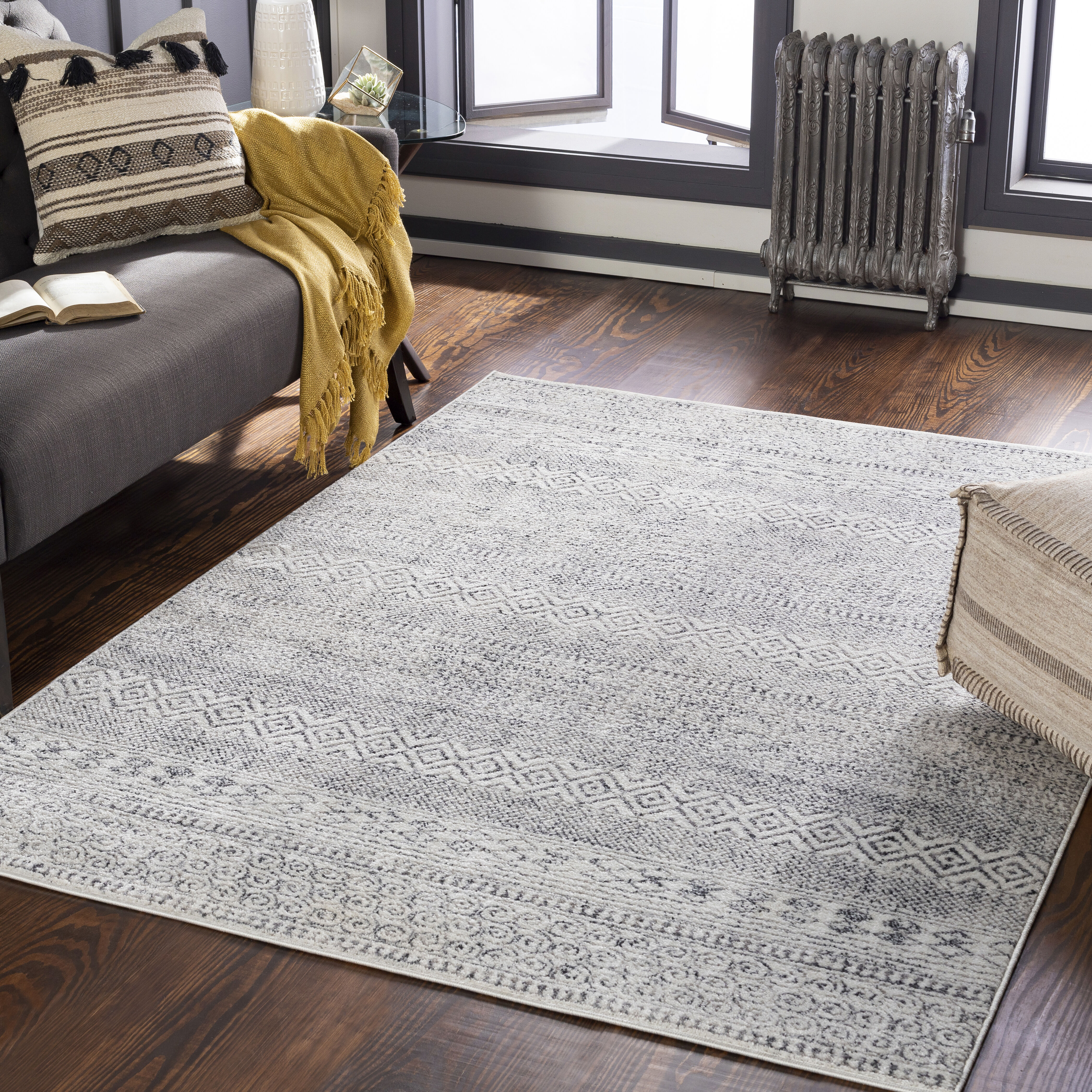 Alice 84 X 63 inch Medium Gray Rug in 5 x 8, Rectangle