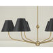 Xavier 6 Light 40 inch Vibrant Gold Chandelier Ceiling Light in Vibrant Gold and Matte Black