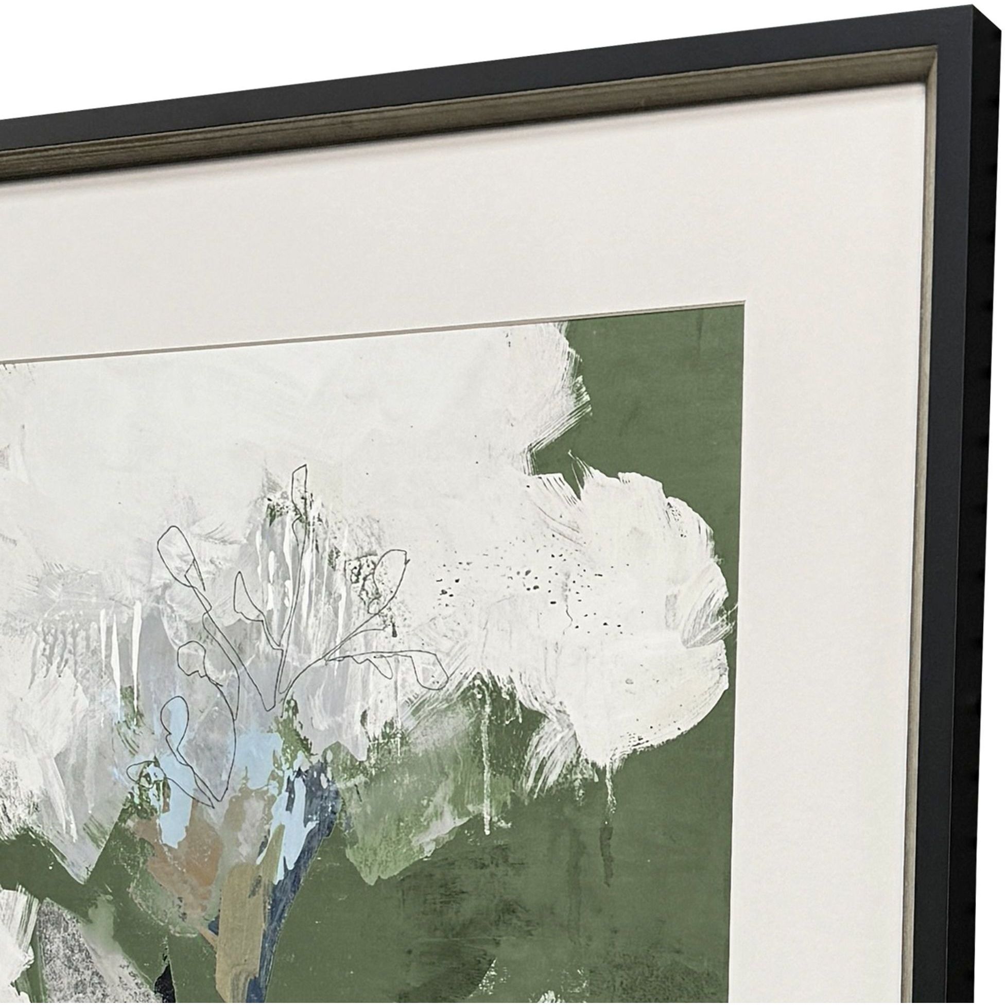 Starlight White and Green and Blue and Black Framed Art